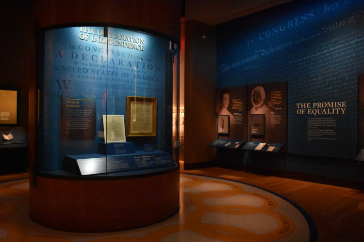 The German-language Declaration of Independence displayed at the Museum of the American Revolution in Philadelphia.